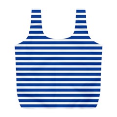 Horizontal Stripes Dark Blue Full Print Recycle Bags (l)  by Mariart