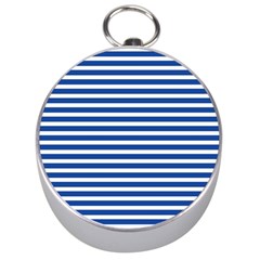 Horizontal Stripes Dark Blue Silver Compasses by Mariart