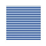 Horizontal Stripes Dark Blue Small Satin Scarf (Square) Front