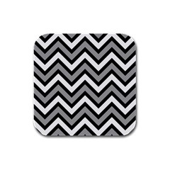 Zig Zags Pattern Rubber Square Coaster (4 Pack) 