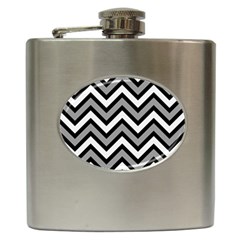 Zig Zags Pattern Hip Flask (6 Oz) by Valentinaart