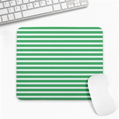 Horizontal Stripes Green Large Mousepads by Mariart