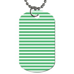 Horizontal Stripes Green Dog Tag (two Sides) by Mariart