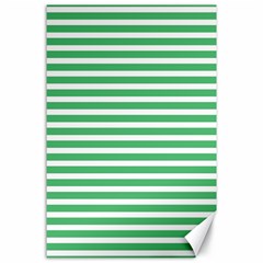 Horizontal Stripes Green Canvas 24  X 36  by Mariart