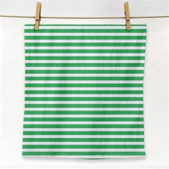 Horizontal Stripes Green Face Towel by Mariart