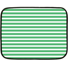 Horizontal Stripes Green Double Sided Fleece Blanket (mini) 