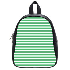 Horizontal Stripes Green School Bags (small)  by Mariart