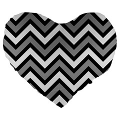 Zig Zags Pattern Large 19  Premium Heart Shape Cushions