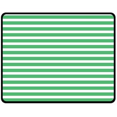 Horizontal Stripes Green Fleece Blanket (medium)  by Mariart