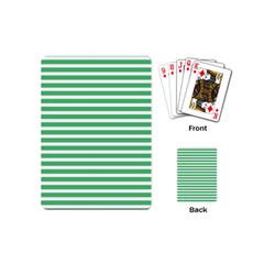 Horizontal Stripes Green Playing Cards (mini)  by Mariart