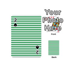 Horizontal Stripes Green Playing Cards 54 (mini)  by Mariart