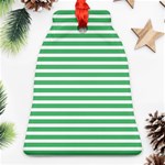 Horizontal Stripes Green Ornament (Bell) Front