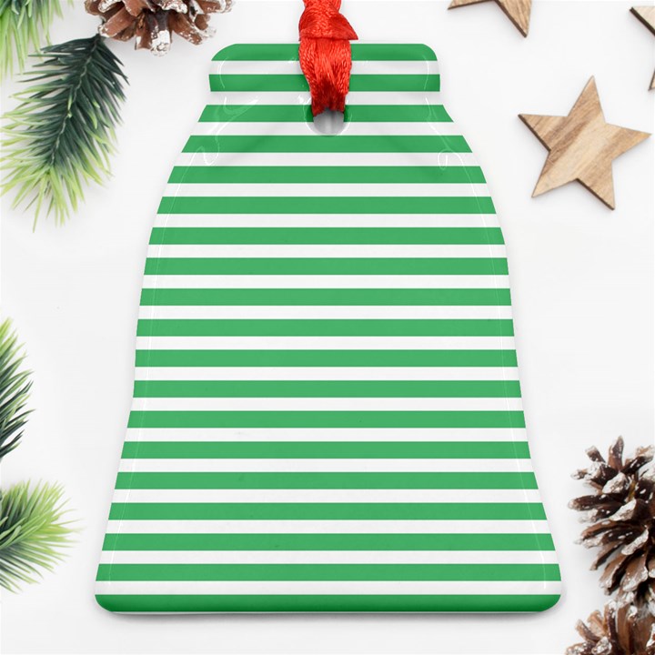 Horizontal Stripes Green Ornament (Bell)