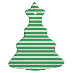 Horizontal Stripes Green Christmas Tree Ornament (two Sides) by Mariart