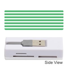 Horizontal Stripes Green Memory Card Reader (stick)  by Mariart