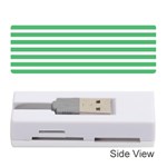 Horizontal Stripes Green Memory Card Reader (Stick)  Front