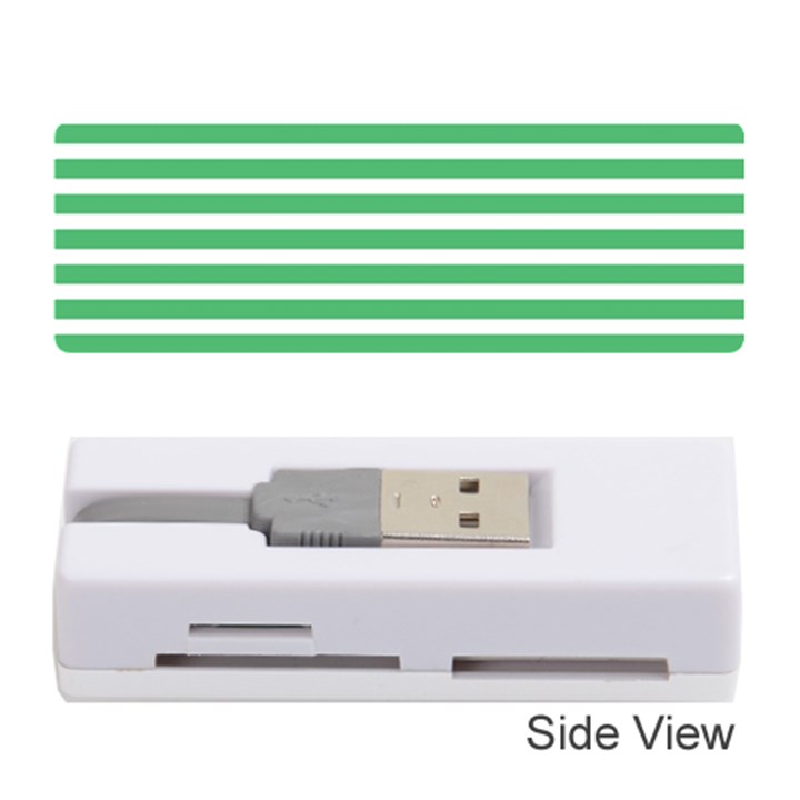 Horizontal Stripes Green Memory Card Reader (Stick) 