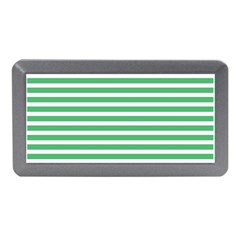 Horizontal Stripes Green Memory Card Reader (mini) by Mariart