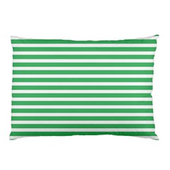 Horizontal Stripes Green Pillow Case (two Sides) by Mariart