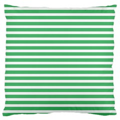 Horizontal Stripes Green Large Cushion Case (one Side) by Mariart