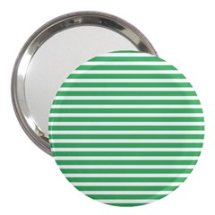 Horizontal Stripes Green 3  Handbag Mirrors by Mariart