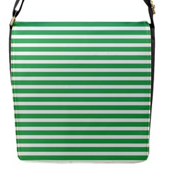 Horizontal Stripes Green Flap Messenger Bag (s) by Mariart