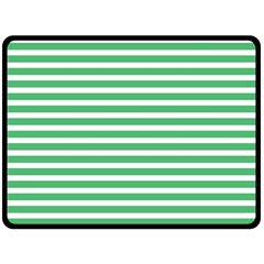 Horizontal Stripes Green Double Sided Fleece Blanket (large) 