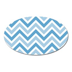 Zig Zags Pattern Oval Magnet by Valentinaart