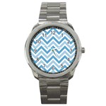 Zig zags pattern Sport Metal Watch Front