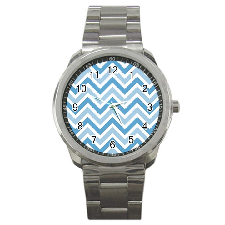 Zig zags pattern Sport Metal Watch