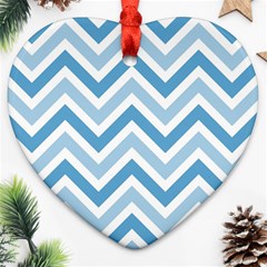 Zig Zags Pattern Heart Ornament (two Sides)