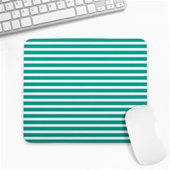 Horizontal Stripes Green Teal Large Mousepads by Mariart