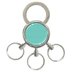 Horizontal Stripes Green Teal 3-ring Key Chains by Mariart