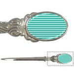 Horizontal Stripes Green Teal Letter Openers Front