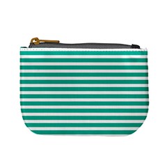 Horizontal Stripes Green Teal Mini Coin Purses by Mariart