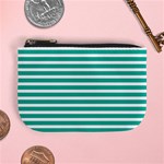 Horizontal Stripes Green Teal Mini Coin Purses Front