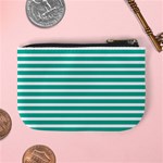 Horizontal Stripes Green Teal Mini Coin Purses Back