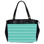 Horizontal Stripes Green Teal Office Handbags (2 Sides)  Front