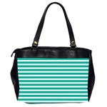 Horizontal Stripes Green Teal Office Handbags (2 Sides)  Back