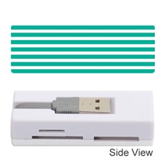 Horizontal Stripes Green Teal Memory Card Reader (stick)  by Mariart