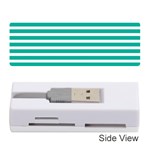 Horizontal Stripes Green Teal Memory Card Reader (Stick)  Front