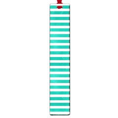 Horizontal Stripes Green Teal Large Book Marks by Mariart