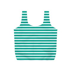 Horizontal Stripes Green Teal Full Print Recycle Bags (s)  by Mariart