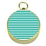 Horizontal Stripes Green Teal Gold Compasses Front