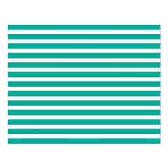 Horizontal Stripes Green Teal Double Sided Flano Blanket (large)  by Mariart