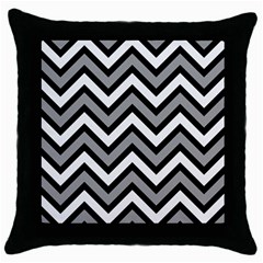 Zig Zags Pattern Throw Pillow Case (black) by Valentinaart