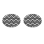 Zig zags pattern Cufflinks (Oval) Front(Pair)