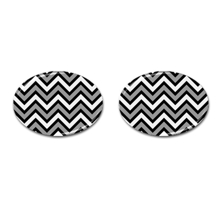 Zig zags pattern Cufflinks (Oval)