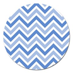 Zig Zags Pattern Magnet 5  (round) by Valentinaart