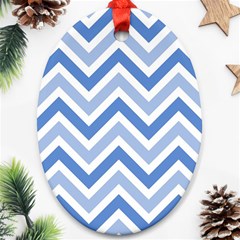 Zig Zags Pattern Oval Ornament (two Sides)